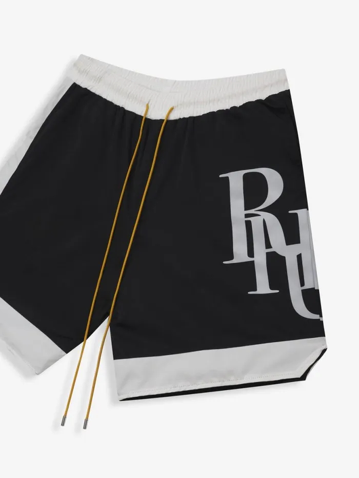 Men Rhude Shorts SIDE LOGO SHORTS Black