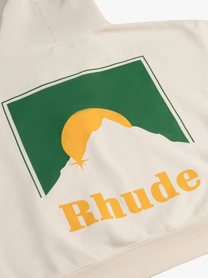 Men Rhude Sweatshirts MOONLIGHT HOODIE Vtg White