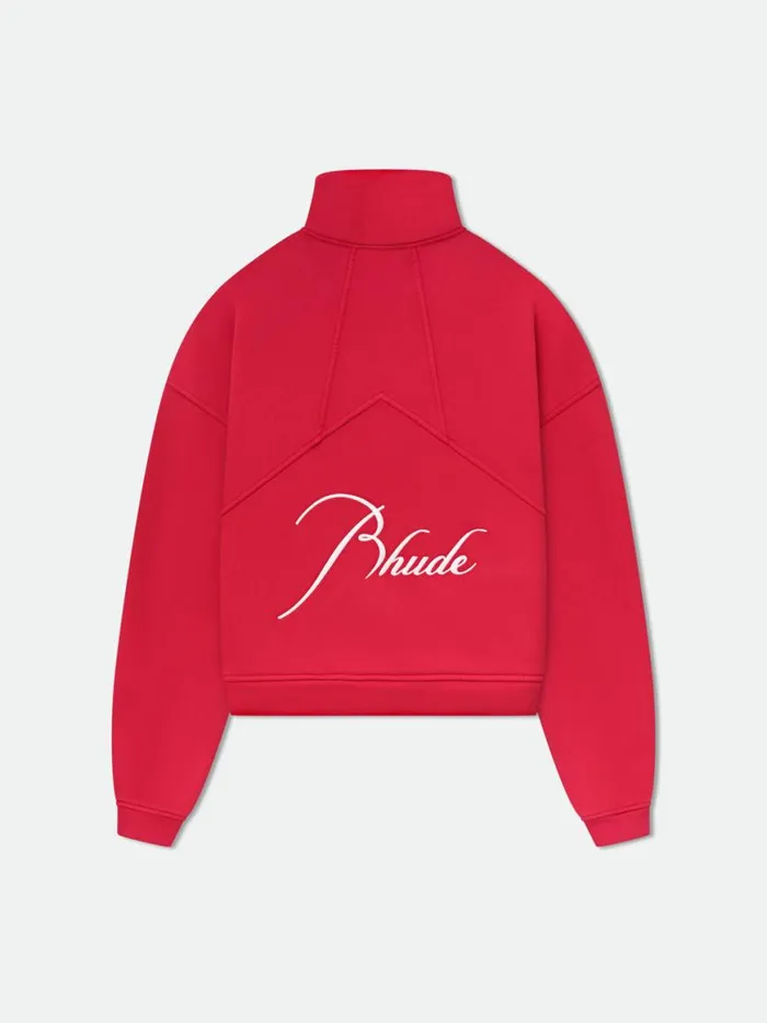 Men Rhude Sweatshirts QUARTER ZIP Vtg Red