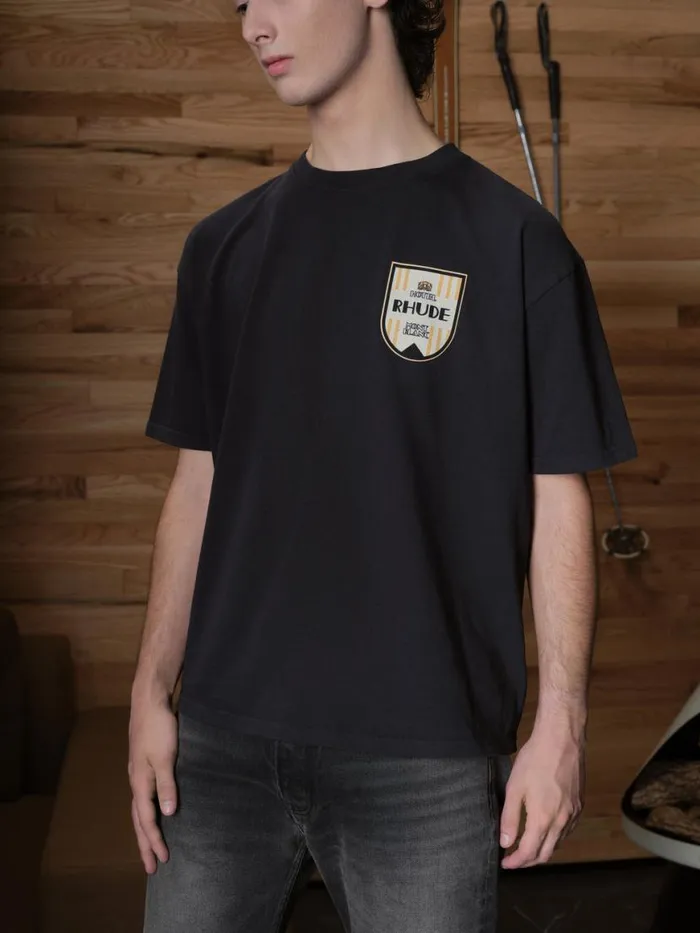 Men Rhude Tees MONTBLANC HOTEL TEE Vtg Black