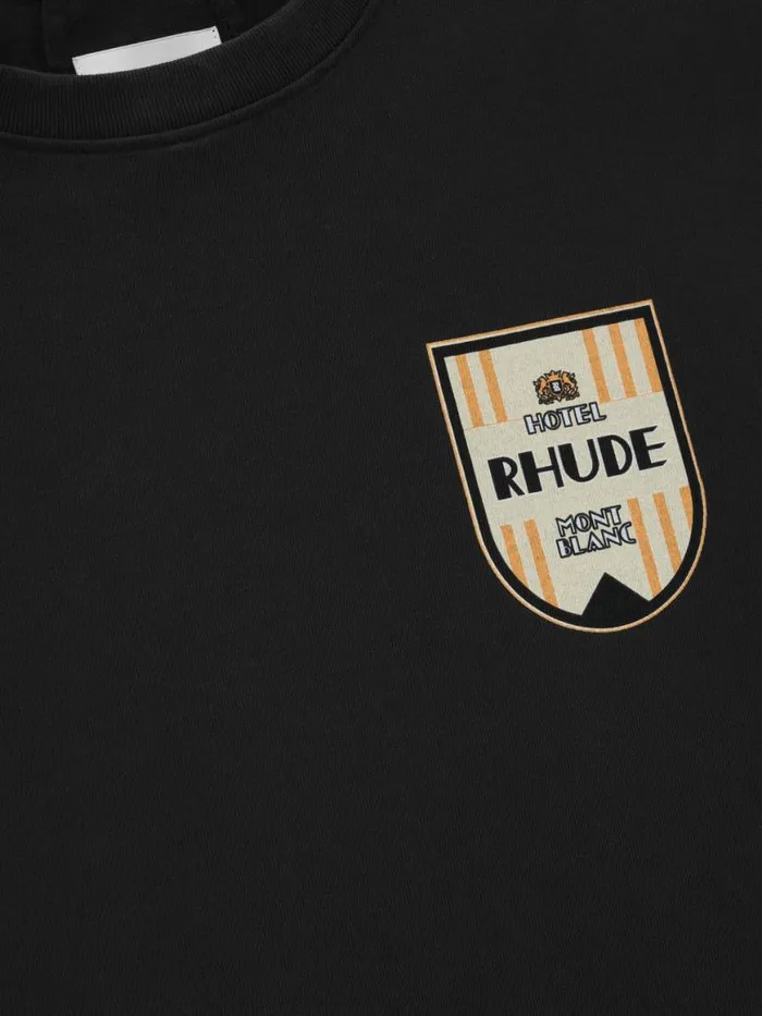 Men Rhude Tees MONTBLANC HOTEL TEE Vtg Black