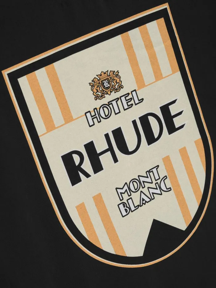 Men Rhude Tees MONTBLANC HOTEL TEE Vtg Black