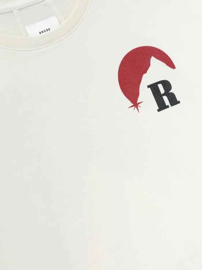 Men Rhude Tees MOONLIGHT TEE Vtg White Red Men Rhude Tees MOONLIGHT TEE Vtg White Red