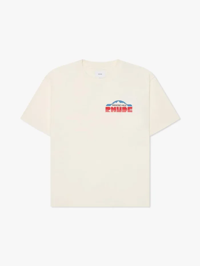 Men Rhude Tees PARADISO RALLY TEE Vtg White