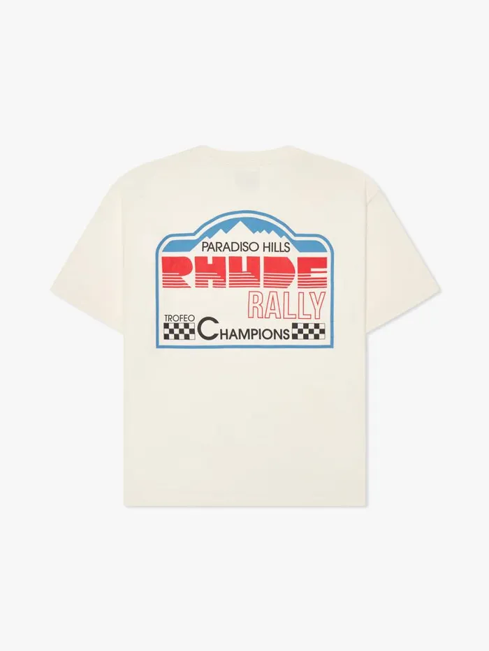 Men Rhude Tees PARADISO RALLY TEE Vtg White
