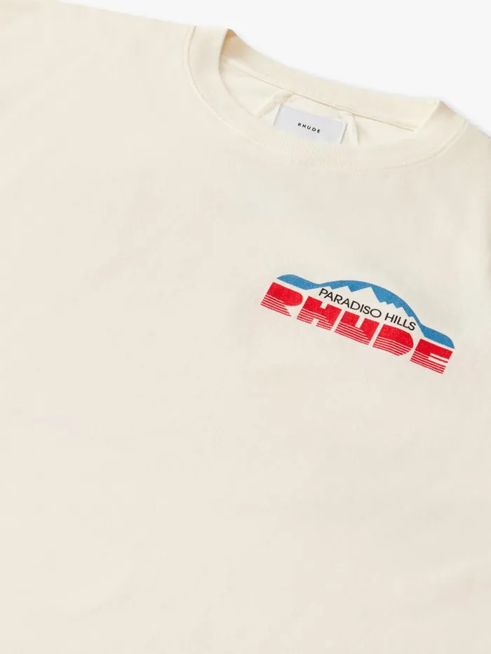 Men Rhude Tees PARADISO RALLY TEE Vtg White