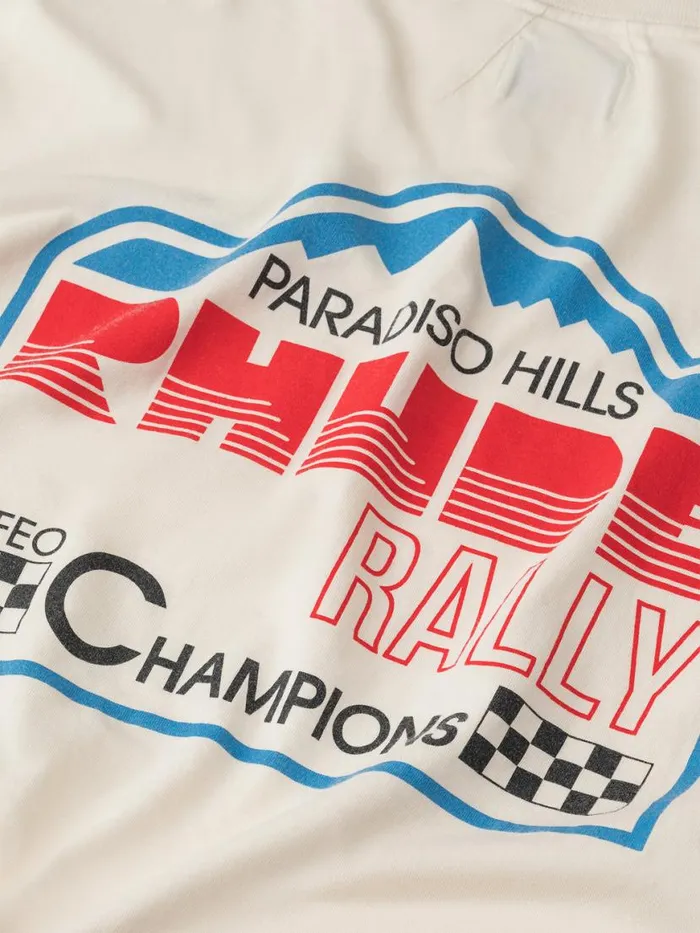 Men Rhude Tees PARADISO RALLY TEE Vtg White