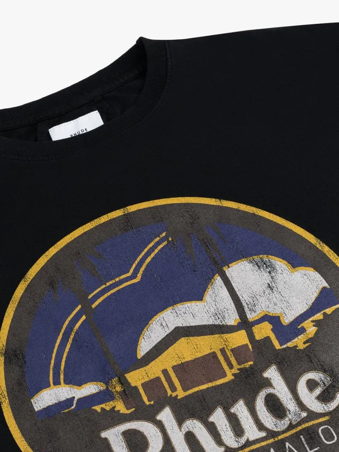 Men Rhude Tees SAINT MALO TEE Vtg Black