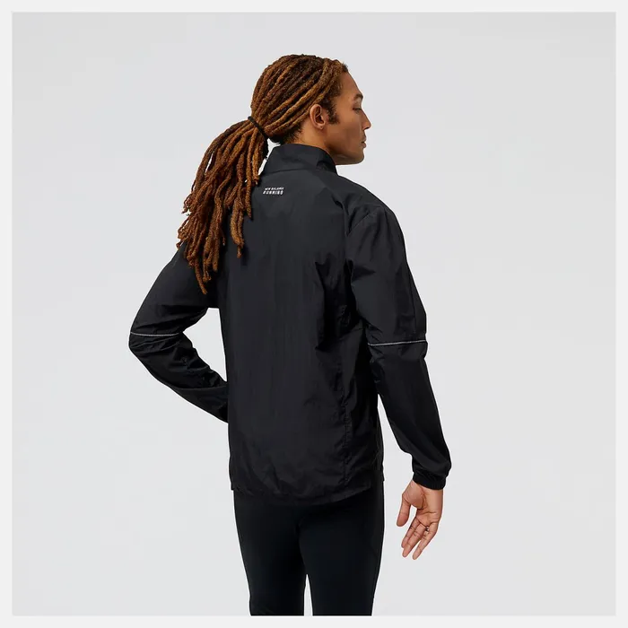 Men Run For Life Impact Run Packable Jacket Black New Balance Jackets and Vests