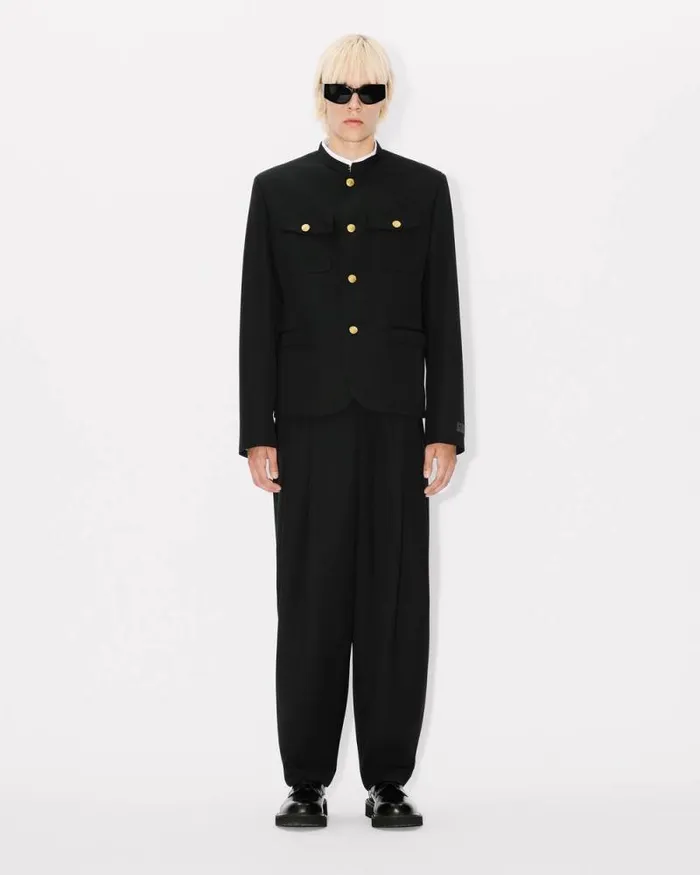 Men School Boy Tailored Jacket Black Kenzo Tailoring