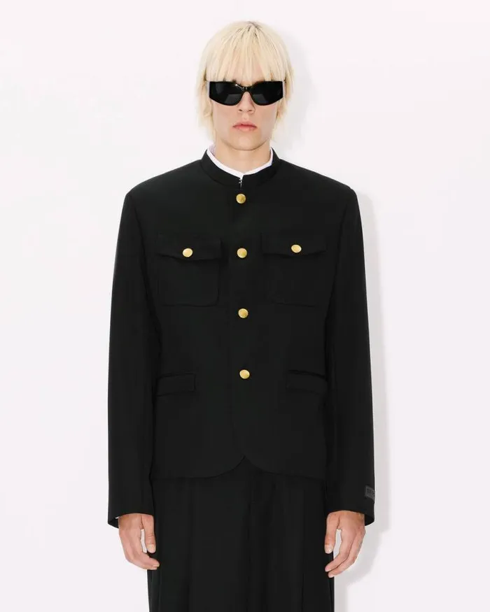 Men School Boy Tailored Jacket Black Kenzo Tailoring
