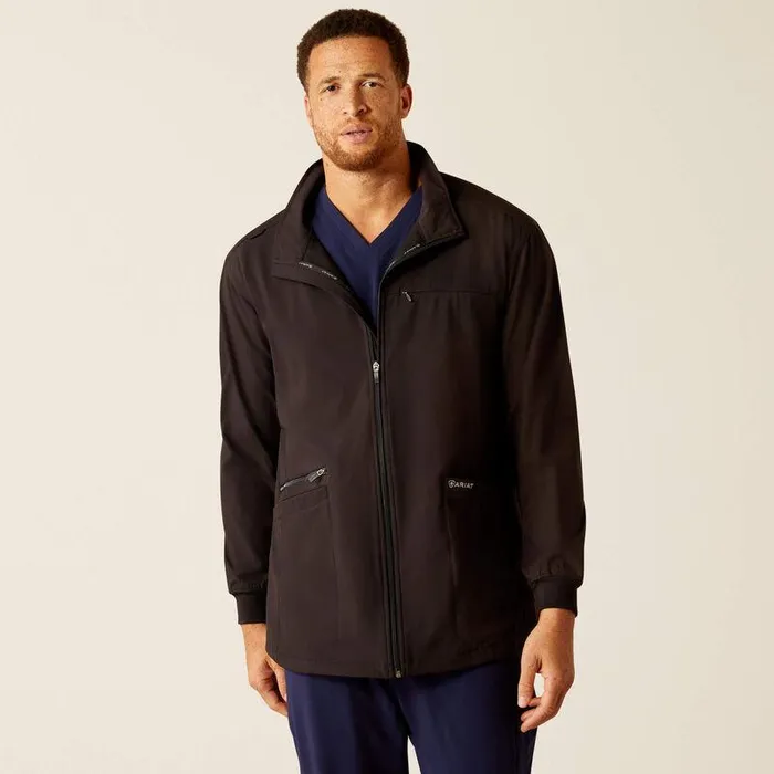 Men Scrubs Ariat Conrad Utility Scrub Jacket Black