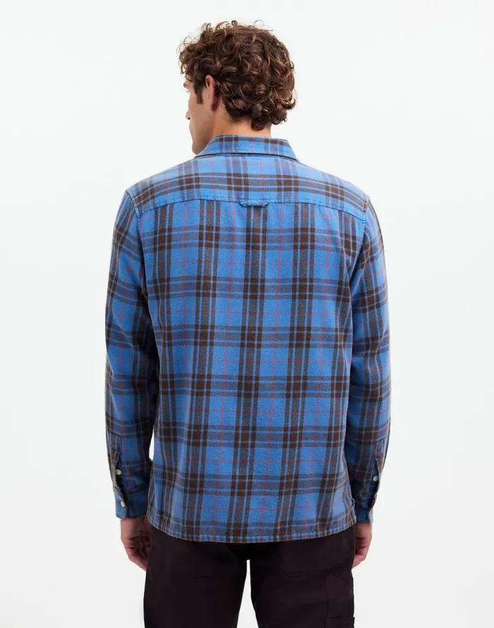 Men Shirts Madewell Easy Shirt In Brushed Flannel Honorary Blue