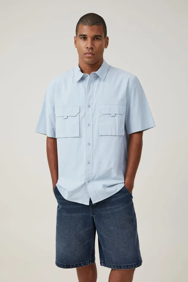 Men Shorts Cotton On Baggy Denim Short Focus Wash