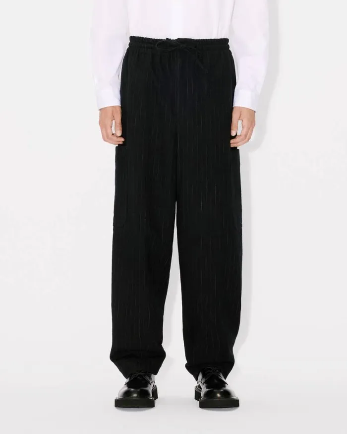 Men Striped Cargo Jogging Pants Black Kenzo Pants And Shorts