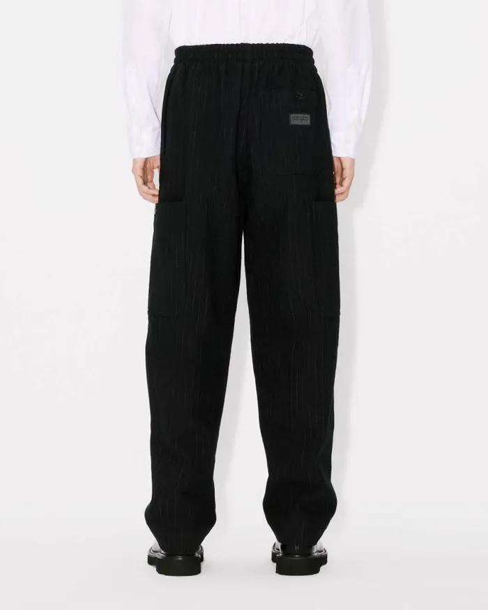 Men Striped Cargo Jogging Pants Black Kenzo Pants And Shorts