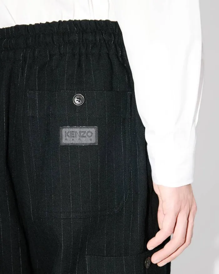 Men Striped Cargo Jogging Pants Black Kenzo Pants And Shorts