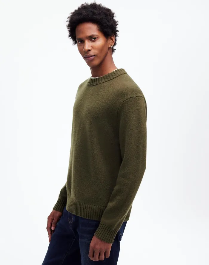 Men Sweaters Madewell Crewneck Sweater In SoftWool Foliage Green