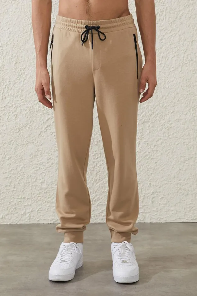 Men Sweats and Hoodies Cotton On Active Track Pant Gravel