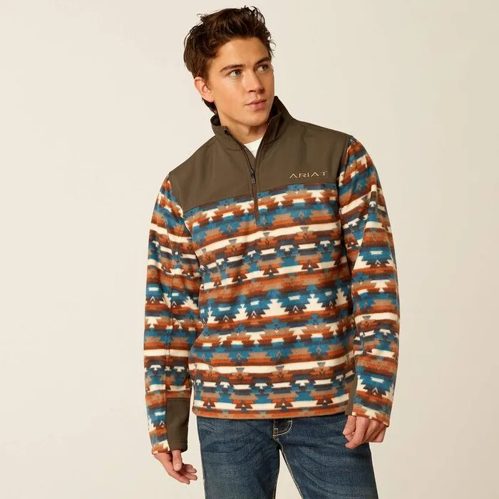 Men Sweatshirts and Hoodies Ariat Basis 20 14 Zip Sweatshirt Turquoise Serape