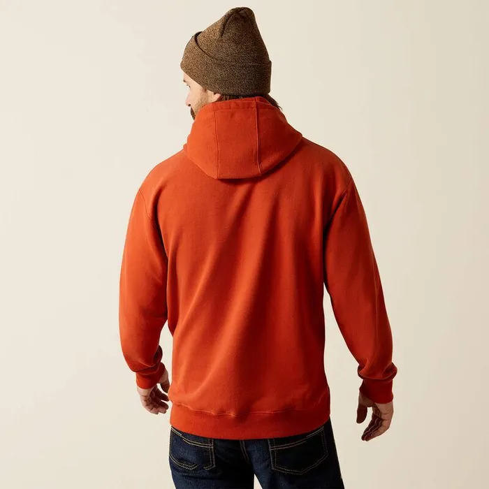 Men Sweatshirts and Hoodies Ariat Forest Badge Hoodie Dark Orange Men Sweatshirts and Hoodies Ariat Forest Badge Hoodie Dark Orange