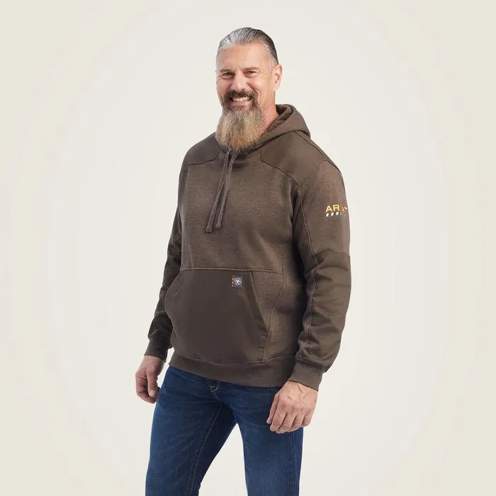 Men Sweatshirts and Hoodies Ariat Rebar Workman DuraCanvas Hoodie Wren Heather