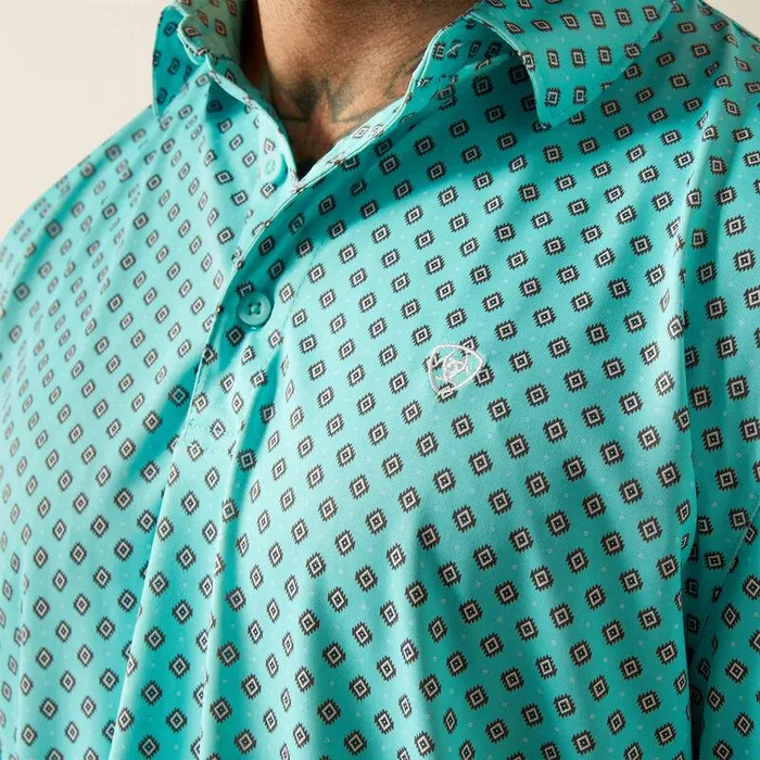 Men TShirts and Polos Ariat All Over Print Polo Aruba Blue Men TShirts and Polos Ariat All Over Print Polo Aruba Blue
