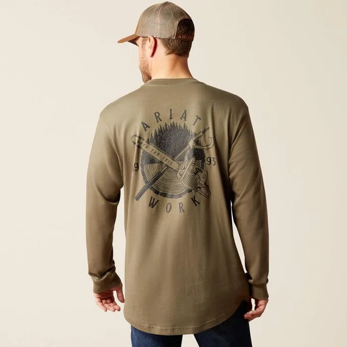Men TShirts and Polos Ariat Rebar Cotton Strong Chainsaw TShirt Tea Leaf