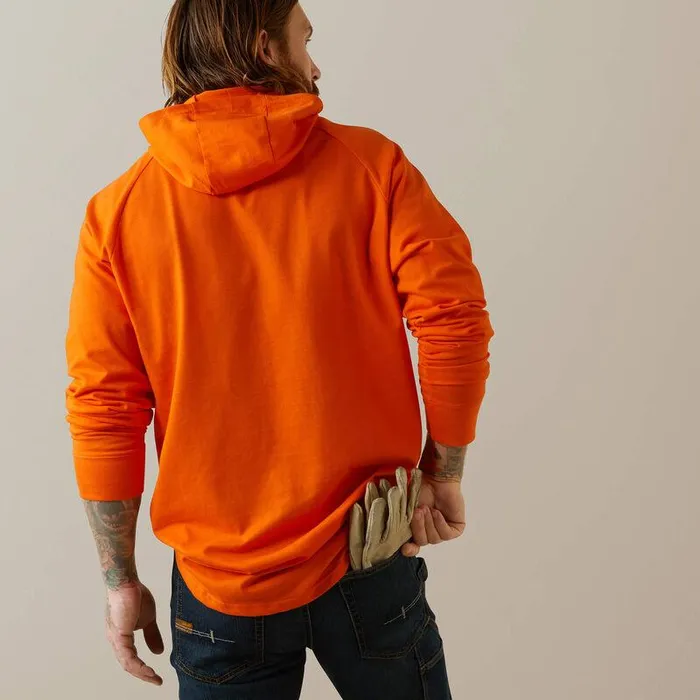 Men TShirts and Polos Ariat Rebar Cotton Strong Hooded TShirt Bright Orange Men TShirts and Polos Ariat Rebar Cotton Strong Hooded TShirt Bright Orange