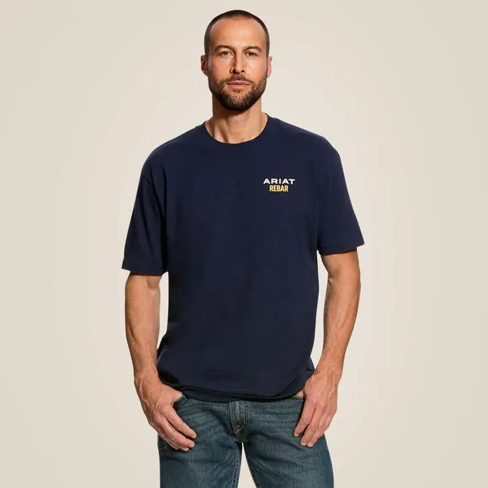 Men TShirts and Polos Ariat Rebar Cotton Strong Logo TShirt Navy Men TShirts and Polos Ariat Rebar Cotton Strong Logo TShirt Navy