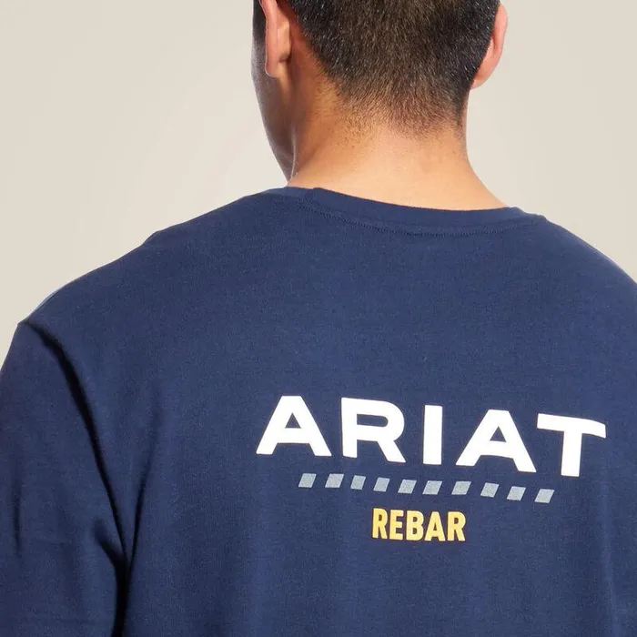 Men TShirts and Polos Ariat Rebar Cotton Strong Logo TShirt Navy Men TShirts and Polos Ariat Rebar Cotton Strong Logo TShirt Navy