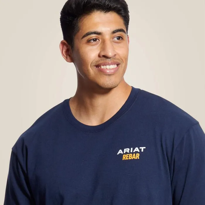 Men TShirts and Polos Ariat Rebar Cotton Strong Logo TShirt Navy Men TShirts and Polos Ariat Rebar Cotton Strong Logo TShirt Navy