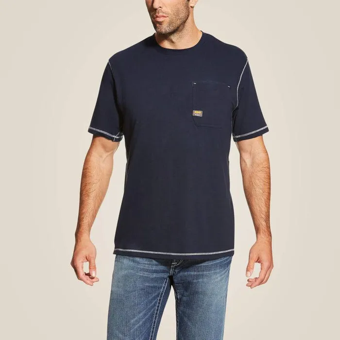 Men TShirts and Polos Ariat Rebar Workman TShirt Navy