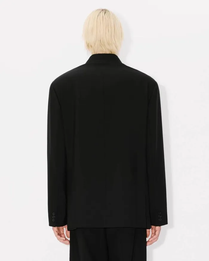 Men Tailored Kimono Jacket In Virgin Wool Black Kenzo Tailoring