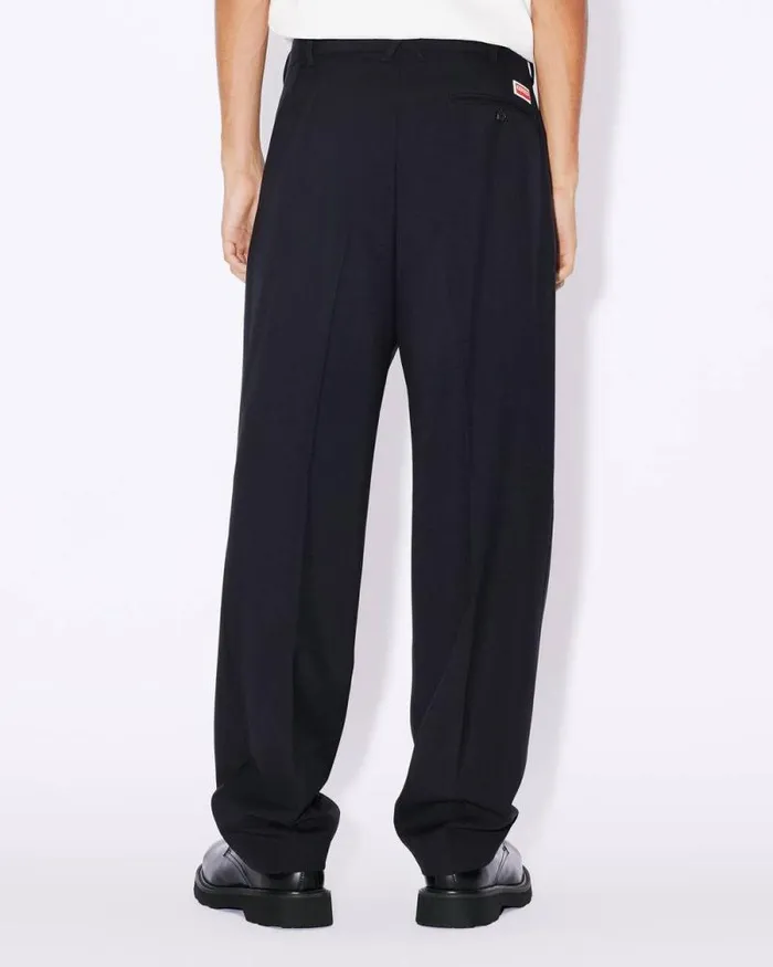 Men Tailored Pants In Virgin Wool Midnight Blue Kenzo Tailoring