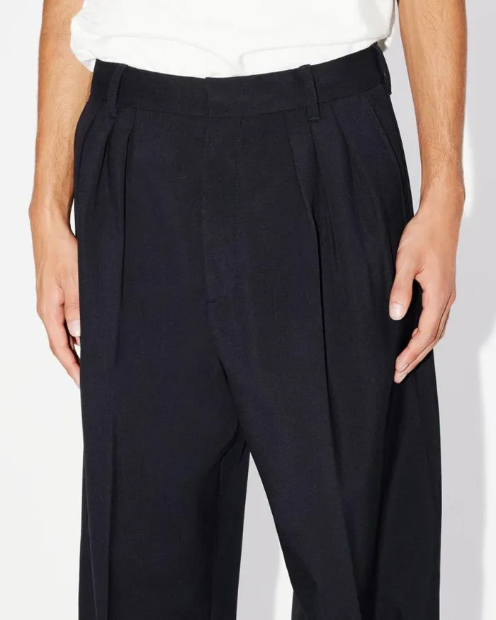 Men Tailored Pants In Virgin Wool Midnight Blue Kenzo Tailoring