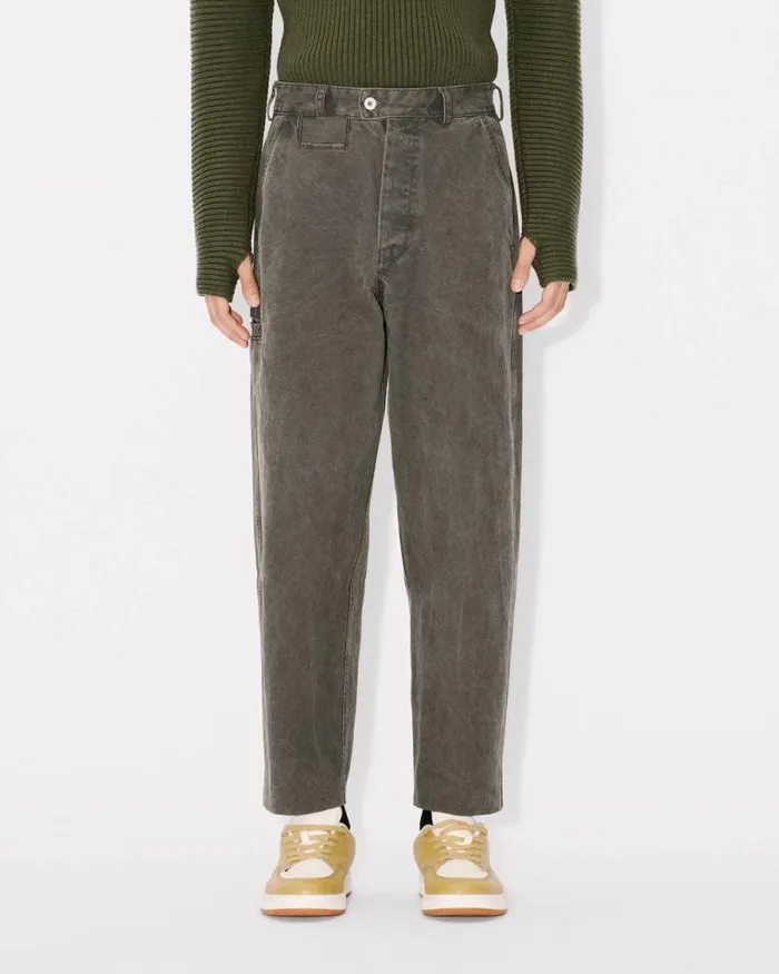 Men Tapered Workwear Pants Taupe Kenzo Pants And Shorts