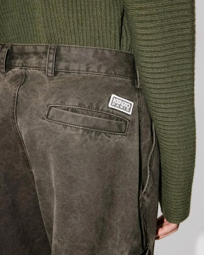 Men Tapered Workwear Pants Taupe Kenzo Pants And Shorts