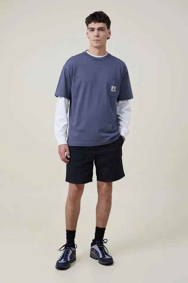 Men Tees and Tanks Cotton On Box Fit Pocket TShirt Dusty Denimcivic Outerwear