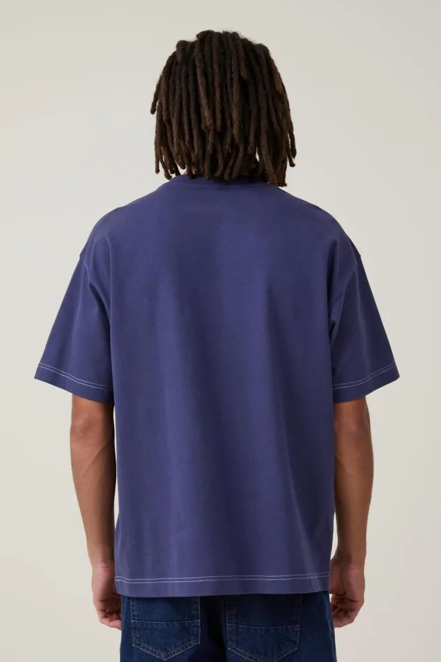 Men Tees and Tanks Cotton On Box Fit Pocket TShirt Indigo Civic Contrast