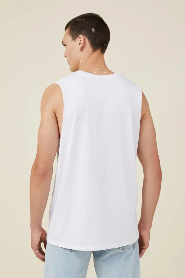 Men Tees and Tanks Cotton On Organic Muscle White