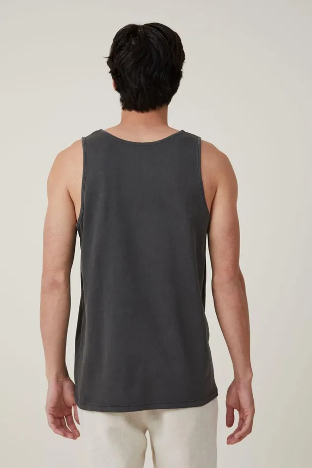 Men Tees and Tanks Cotton On Organic Tank Faded Slate