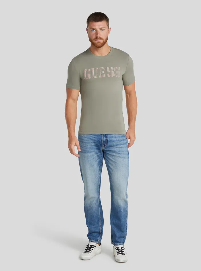 Men Tees and Tanks GUESS Eco Green Ermak Logo Tshirt