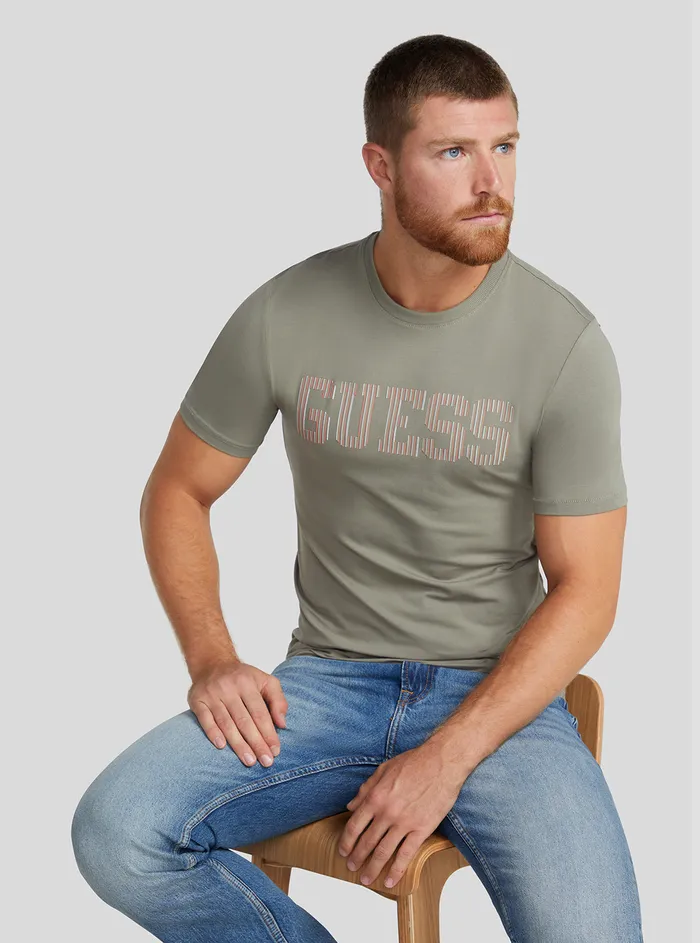 Men Tees and Tanks GUESS Eco Green Ermak Logo Tshirt