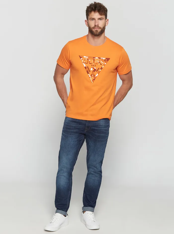 Men Tees and Tanks GUESS Eco Orange Gad Logo Tshirt Men Tees and Tanks GUESS Eco Orange Gad Logo Tshirt