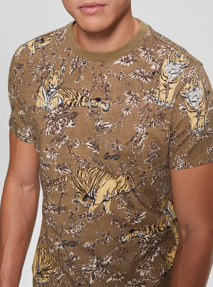 Men Tees and Tanks GUESS Tiger Jungle Print Tshirt Men Tees and Tanks GUESS Tiger Jungle Print Tshirt