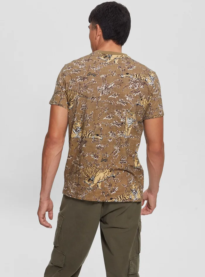 Men Tees and Tanks GUESS Tiger Jungle Print Tshirt Men Tees and Tanks GUESS Tiger Jungle Print Tshirt