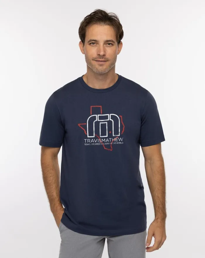 Men Tees TravisMathew BUCKING BULL 20 TEE Blue Nights