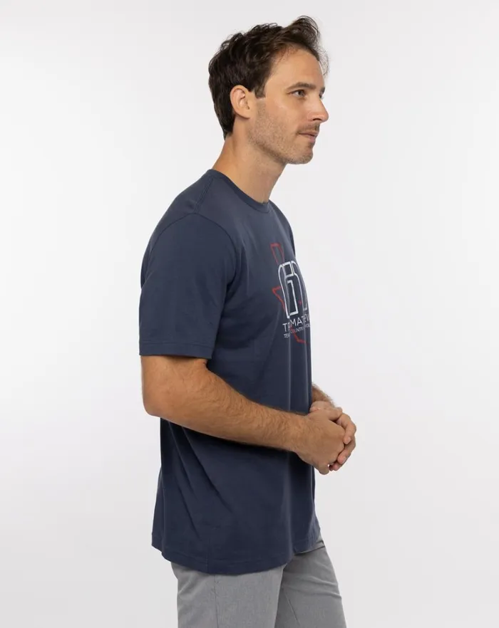 Men Tees TravisMathew BUCKING BULL 20 TEE Blue Nights