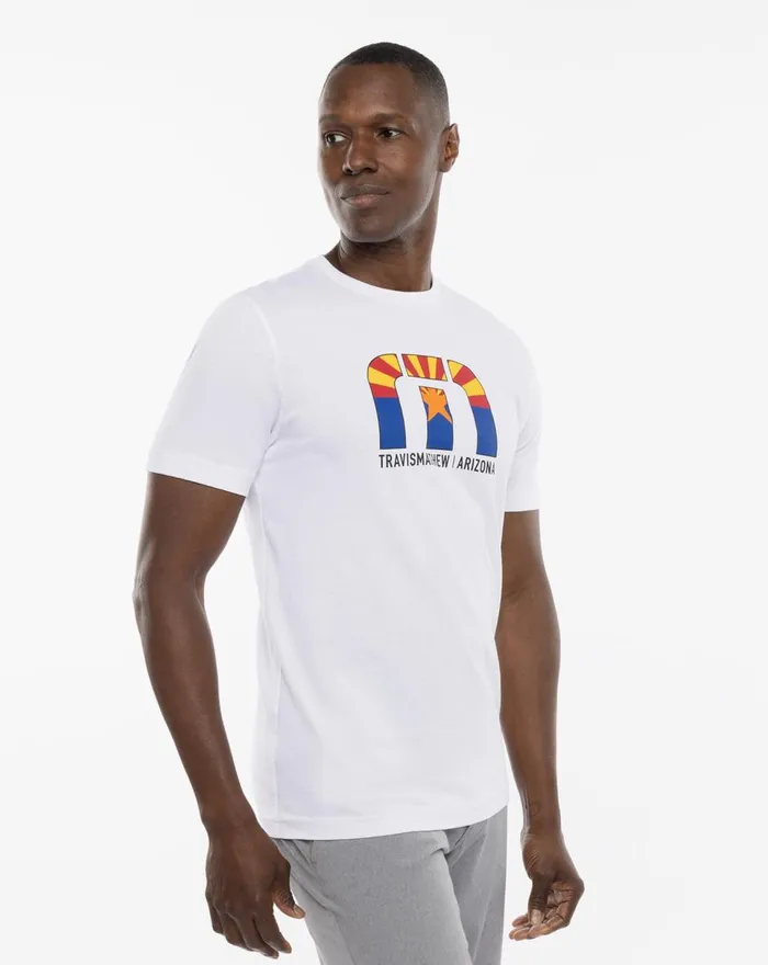 Men Tees TravisMathew DESERT MAN TEE White Men Tees TravisMathew DESERT MAN TEE White